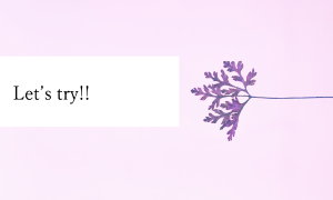 Let’s try!!